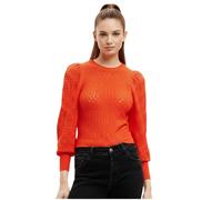 Maglione Desigual Ona arancione traforato da donna XL