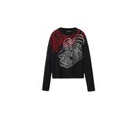 Desigual Maglione da Donna a Maglia Spessa Felpa, Nero, M