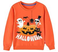 Maglione di Halloween per bambini da 1 a 7 anni con dinosauro zucca teschio fosforescente felpe fresche per bambini piccoli magliette a maniche lunghe per bambini grandi bambini carino girocollo 100%