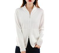 Maglione di Lana da Donna Cardigan con Doppia Cerniera Moda Top Lavorati A Maglia Casual