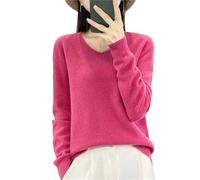 Maglione di Lana Merino Pullover di Cashmere Maglieria Scollo a V Manica Lunga Moda Abbigliamento di Base Morbido Caldo Top per le Donne, Shu Mei Hong, L