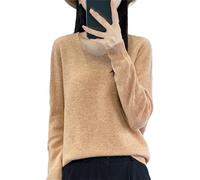 Maglione di Lana Merino Pullover di Cashmere Maglieria Scollo a V Manica Lunga Moda Abbigliamento di Base Morbido Caldo Top per le Donne, Jin Tuo Se, L