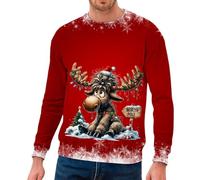 Maglione Di Natale Da Uomo, Felpa Uomo Girocollo, Felpe Con Motivo Di Natale, Felpa Senza Cappuccio A Maglia Inverno Manica Lunga Maglietta Cattivissimo Creativo Moda Funny Top, 02#vino, 27 W