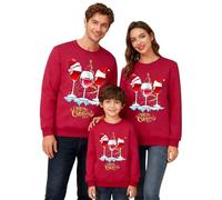 Maglione di Natale Famiglia Maglione Cattivissimo di Natale Stampato Cappello di Babbo Natale Felpa senza Cappuccio Felpe Capodanno Jumper Top Creativo Moda Divertente Maglioni Uomo Donna Bambino