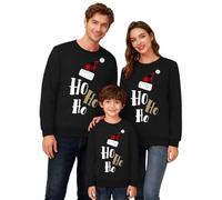 Maglione di Natale Famiglia Maglione Cattivissimo di Natale Stampato Cappello di Babbo Natale Felpa senza Cappuccio Felpe Capodanno Jumper Top Creativo Moda Divertente Maglioni Uomo Donna Bambino