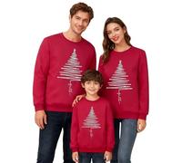 Maglione di Natale Famiglia Maglione Cattivissimo di Natale Stampato Cappello di Babbo Natale Felpa senza Cappuccio Felpe Capodanno Jumper Top Creativo Moda Divertente Maglioni Uomo Donna Bambino