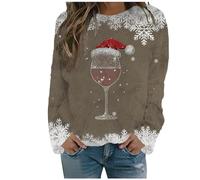 Maglione Di Natale Maglion Invernali Eleganti, Maglie Natalizie Pullover Natale Maglioncino a Manica Lunga Maglione Natalizio Fiocco Neve Alce Girocollo Maglioni Natalizi Famiglia Christmas Sweater