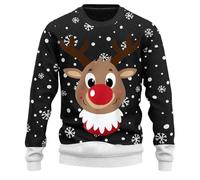 Maglione di Natale Uomo, Maglia Natalizia Uomo Maglioni Natalizi Divertenti on Renna Natalizia, Maglione Invernale Caldo, Maglione Natalizio a Maniche Lunghe, Maglione Norvegese Christmas Jumper