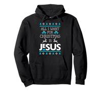 Maglione Divertente con Scritta all I Want for Christmas Is Jesus Christian Felpa con Cappuccio
