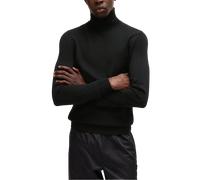 HUGO Maglione a collo alto in lana merino con logo ricamato - Style San Thomas-M, 50474174 Marrone S