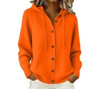 Maglione Donna a Maniche Lunghe con Cappuccio Pullover Scollo a V Elegante | Maglione Taglie Forti Leggero Maglioni Morbido Caldo Invernale Autunno Invernale