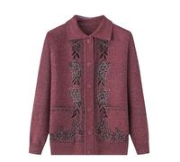 Maglione Donna,Cardigan Sottile Da Vecchia Signora per Donna Manica Lunga Risvolto Maglioni Lavorati A Maglia per Donne Di Mezza Età E Anziane Giacca Leggera Maglione Casual Top per La Mamma Regali