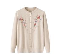 Maglione Donna,Cardigan Sottile da Vecchia Signora per Donna Manica Lunga Scollo A V Maglioni Lavorati A Maglia per Donne di Mezza età E Anziane Giacca Leggera con Bottoni Top Casual Regali per La
