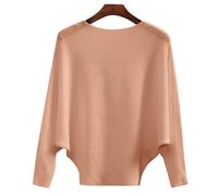 Maglione Donna Chic Ed Elegante Girocollo Felpa Manica Lunga Basic Maglioni A Maglia Spessa Termica Inverno Caldo Oversize Pullover 2025 Nuova T-shirt Casual Tinta unita Jumper, Oro rosa., M