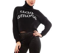 Maglione donna corto crop Ciao Amore pullover tricot dolcevita TOOCOOL VI-3065
