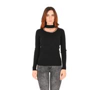 Maglione Donna Invernale Collo Choker Lupetto Scollo Tondo Pullover Catena Oro