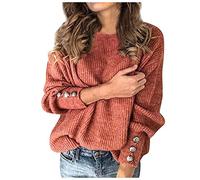 Maglione Donna Inverno Elegante Maglione Donna Manica Lunga Collo Basso Pullover Camicette Caldo Sciolto Maglia Autunno Maglioni Classico Moda Solido Elastico Inverno Per Autunno Caldo Pullover Top
