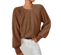 Maglione Donna Inverno Elegante, Maglione Sottile Donna Manica Lunga Semplice Texture Selvaggio Tinta Unita Camicia Sfondo Classico Stile Coreano Pigro Tartan Caldo Felpa Camicette