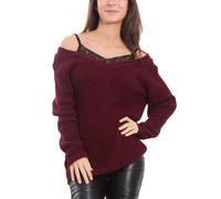 Maglione donna pullover effetto doppiato canottiera tricot maglia sexy VB-3232