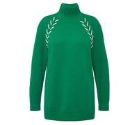 Maglione donna Ulla Popken taglie forti fasce gioiello collo alto manica...