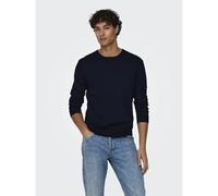 Maglione dritto girocollo Blu M Tinta unita
