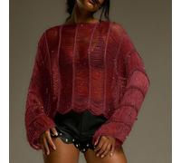 Maglione elegante da donna con scollo a V, maniche lunghe, frange e perline, stile western, country, autunnale, streetwear, festival, Y2K, sexy, boho, adatto per feste serali, primavera, San Valentino