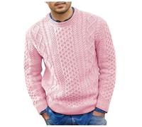 Maglione Elegante Uomo, Maglia Girocollo Uomo Maglione Girocollo Maglia a Maniche Lunghe Caldo Pullover Tops Vestibilità Comoda Elegante Abbigliamento Basic Autunno Inverno Per Il Tempo Libero
