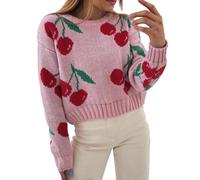 Maglione estivo da donna, con scollo rotondo, con stampa, felpa estiva e felpe, per maglione invernale, caldo, lungo, morbido, lavorato a maglia, vintage, foro per il pollice, maglione avvolgente
