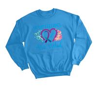 Maglione Felpa Donna Personalizzato Nastro Cuore Consapevolezza Salute...