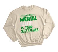 Maglione felpa donna salute mentale è il tuo superpotere consapevolezza...