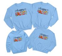 Maglione Felpa Family Bunny Ears Happy Easter Carino Festa delle Feste #ED