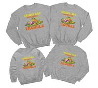 Maglione felpa Family Chick Are Nothing But Trouble Happy Easter abbinato #ED