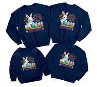 Maglione felpa personalizzato Family Bunny Happy Easter vestito abbinato 2#ED