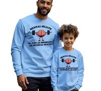 Maglione Felpa Uomo Bambini Brain Lifting Weights Mental Health Awareness #MHA