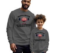 Maglione Felpa Uomo Bambini Brain Lifting Weights Mental Health Awareness #MHA