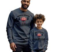 Maglione Felpa Uomo Bambini Brain Lifting Weights Mental Health Awareness #MHA