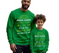 Maglione Felpa Uomo Bambini Malattia Cervello Salute Mentale Consapevolezza...