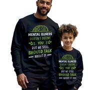 Maglione Felpa Uomo Bambini Malattia Cervello Salute Mentale Consapevolezza...