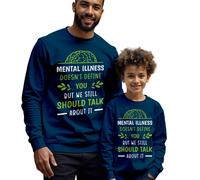 Maglione Felpa Uomo Bambini Malattia Cervello Salute Mentale Consapevolezza...