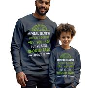 Maglione Felpa Uomo Bambini Malattia Cervello Salute Mentale Consapevolezza...