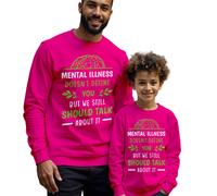 Maglione Felpa Uomo Bambini Malattia Cervello Salute Mentale Consapevolezza...