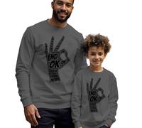 Maglione Felpa Uomo Bambini Mano Parola Arte Salute Mentale Consapevolezza...