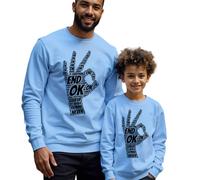 Maglione Felpa Uomo Bambini Mano Parola Arte Salute Mentale Consapevolezza...