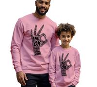 Maglione Felpa Uomo Bambini Mano Parola Arte Salute Mentale Consapevolezza...