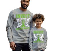 Maglione felpa uomo bambino farfalla verde nastro consapevolezza salute...