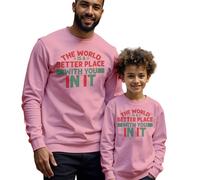 Maglione felpa uomo bambino mondo è un posto migliore consapevolezza della...