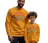 Maglione felpa uomo bambino mondo è un posto migliore consapevolezza della...