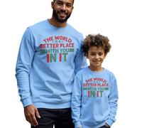 Maglione felpa uomo bambino mondo è un posto migliore consapevolezza della...