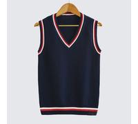 Maglione gilet smanicato maglia spessa scollo a V moda uomo abbigliamento invern