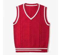 Maglione gilet smanicato maglia spessa scollo a V moda uomo abbigliamento invern